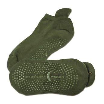 Hylaea Womens & Mens Non Slip Grip Socks with Cushion for Yoga Pilates  Barre Home Hospital Socks Dark Green Dark Grey Coffee 